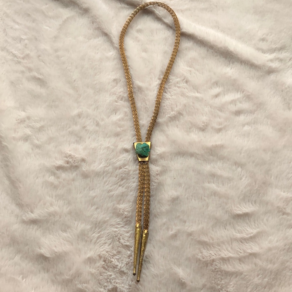 Vintage Metal mesh gold tone Bolo tie